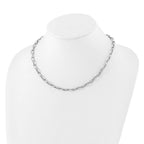 Leslie's Sterling Silver RH-plated Polished and Textured Link Necklace - Image 2