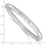 Sterling Silver Rhodium-plated Polished Hammered Bangle - Image 3