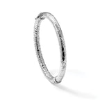 Sterling Silver Rhodium-plated Polished Hammered Bangle - Image 5