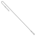 Leslie's Sterling Silver Rh-plated Polished Cube Link with 1in. ext. Anklet - Image 2