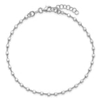 Leslie's Sterling Silver Rh-plated Polished Cube Link with 1in. ext. Anklet - Image 4