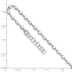 Leslie's Sterling Silver Rh-plated Polished Cube Link with 1in. ext. Anklet - Image 5