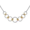 Leslie's Sterling Silver Gold-plated Rh-plated Diamond Cut Circles with 2in