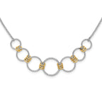 Leslie's Sterling Silver Gold-plated Rh-plated Diamond Cut Circles with 2in