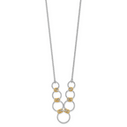 Leslie's Sterling Silver Gold-plated Rh-plated Diamond Cut Circles with 2in - Image 2