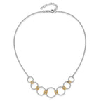 Leslie's Sterling Silver Gold-plated Rh-plated Diamond Cut Circles with 2in - Image 5