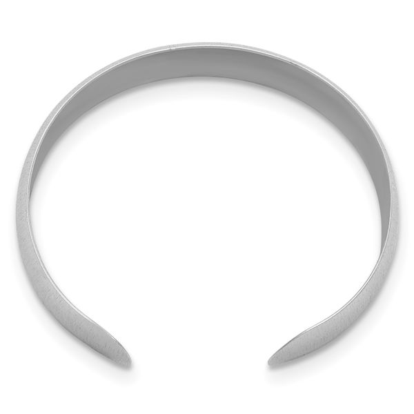Sterling Silver Rhodium-plated Brushed Cuff Bangle - Image 2