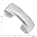 Sterling Silver Rhodium-plated Brushed Cuff Bangle - Image 3