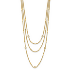 Leslie's Sterling Silver Gold-tone CZ Layered with 1.5in ext. Necklace - Image 2
