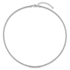Leslie's Sterling Silver Rhodium-plated CZ Woven with 2in. ext Necklace - Image 3