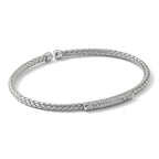 Leslie's Sterling Silver Rhodium-plated CZ Woven with 2in. ext Necklace - Image 5