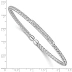 Leslie's Sterling Silver RH-plated CZ Woven Flexible Cuff Bangle - Image 3