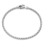 Sterling Silver Rhodium-plated Polished Braid Hook Bangle - Image 2