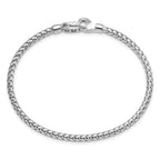 Leslie's Sterling Silver RH-plated CZ Polished Braided Hook Bangle - Image 2
