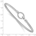 Leslie's Sterling Silver RH-plated CZ Polished Braided Hook Bangle - Image 3