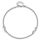 Leslie's Sterling Silver Rhodium-plated Infinity 9in. Plus 1in. ext. Anklet - Image 4