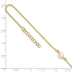 Leslie's Sterling Silver Gold-tone FWC Pearl 9in. Plus 1in. ext. Anklet - Image 5