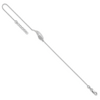 Leslie's Sterling Silver RH-plated CZ Angel Wing 9in. Plus 1in. ext. Anklet - Image 2