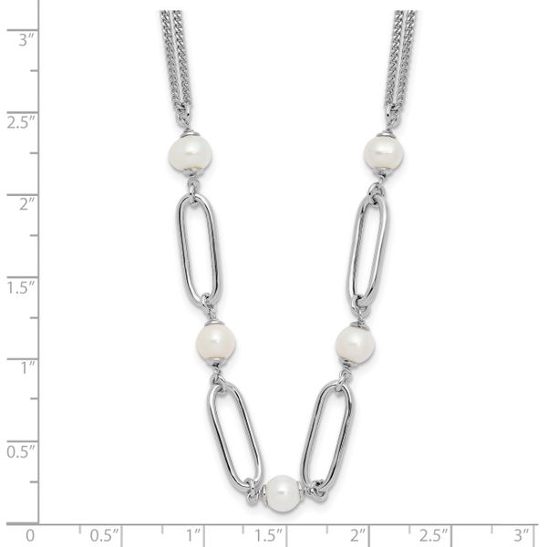 Leslie's Sterling Silver RH-plated Polished FWC Pearls with 2in ext. Neckla - Image 4