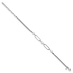Leslie's Sterling Silver RH-plated Polished FWC Pearls with 2in ext. Bracel - Image 2