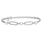 Leslie's Sterling Silver RH-plated Polished FWC Pearls with 2in ext. Bracel - Image 3
