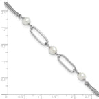 Leslie's Sterling Silver RH-plated Polished FWC Pearls with 2in ext. Bracel - Image 5