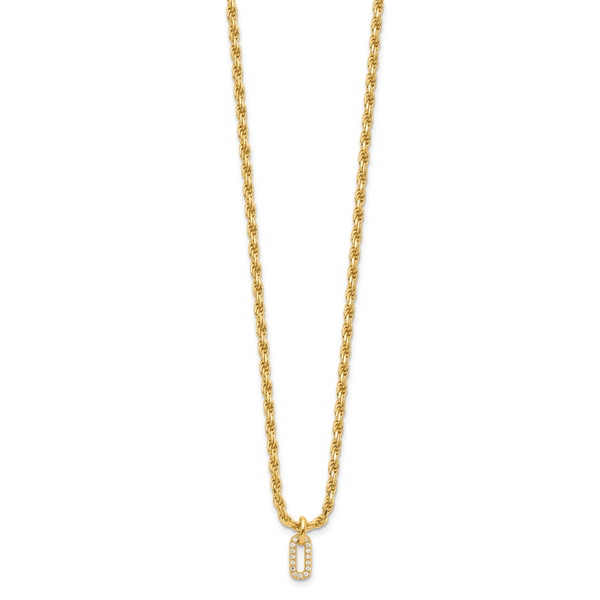 Leslie's Sterling Silver Gold-plated Polished CZ Pendant with 1.5in ext. Ne - Image 2