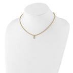 Leslie's Sterling Silver Gold-plated Polished CZ Pendant with 1.5in ext. Ne - Image 3