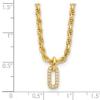 Leslie's Sterling Silver Gold-plated Polished CZ Pendant with 1.5in ext. Ne - Image 4