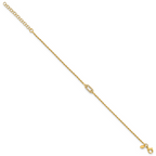 Leslie's Sterling Silver Gold-plated Polished CZ with 1.5in ext. Bracelet - Image 2
