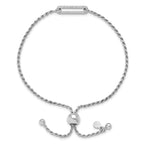Leslie's Sterling Silver RH-plated Polished CZ Adjustable Bracelet - Image 2