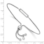 Leslie's Sterling Silver RH-plated Polished CZ Adjustable Bracelet - Image 3