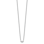 Leslie's Sterling Silver RH-plated Polished CZ with 1.5in ext. Necklace - Image 2