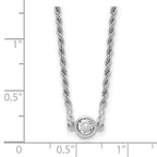 Leslie's Sterling Silver RH-plated Polished CZ with 1.5in ext. Necklace - Image 4
