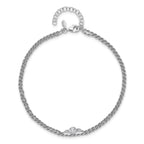 Leslie's Sterling Silver RH-plated Polished CZ 2-Strand 9 in Plus 1.5in ext - Image 4