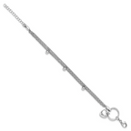 Leslie's Sterling Silver Rh-plated Heart 3-strand w/ 1in ext. Bracelet - Image 2