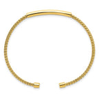 Leslie's Sterling Silver Gold-plated Polished and Textured Cuff Bracelet - Image 2