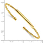 Leslie's Sterling Silver Gold-plated Polished and Textured Cuff Bracelet - Image 3