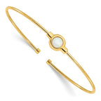 Leslie's Sterling Silver Gold-plated Polished Opal Cuff Bracelet