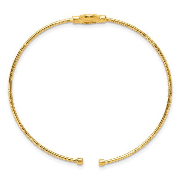Leslie's Sterling Silver Gold-plated Polished Opal Cuff Bracelet - Image 2