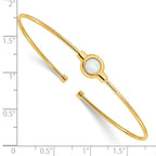 Leslie's Sterling Silver Gold-plated Polished Opal Cuff Bracelet - Image 3