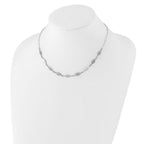Leslie's SS Rh-plated Polished and Scratch Finish with 1in ext. Necklace - Image 3