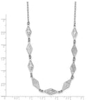 Leslie's SS Rh-plated Polished and Scratch Finish with 1in ext. Necklace - Image 4