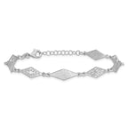 Leslie's SS Rh-plated Polished and Scratch Finish with 1in ext. Bracelet - Image 3