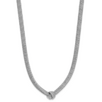 Leslie's Sterling Silver Rhod-plat Texture Wrapped Knot w/2in ext. Necklace - Image 2