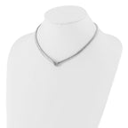 Leslie's Sterling Silver Rhod-plat Texture Wrapped Knot w/2in ext. Necklace - Image 3