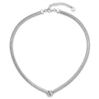 Leslie's Sterling Silver Rhod-plat Texture Wrapped Knot w/2in ext. Necklace - Image 4