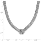 Leslie's Sterling Silver Rhod-plat Texture Wrapped Knot w/2in ext. Necklace - Image 5