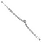 Leslie's Sterling Silver Rh-plate Texture Wrapped Knot w/1in ext. Bracelet - Image 2