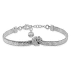 Leslie's Sterling Silver Rh-plate Texture Wrapped Knot w/1in ext. Bracelet - Image 3